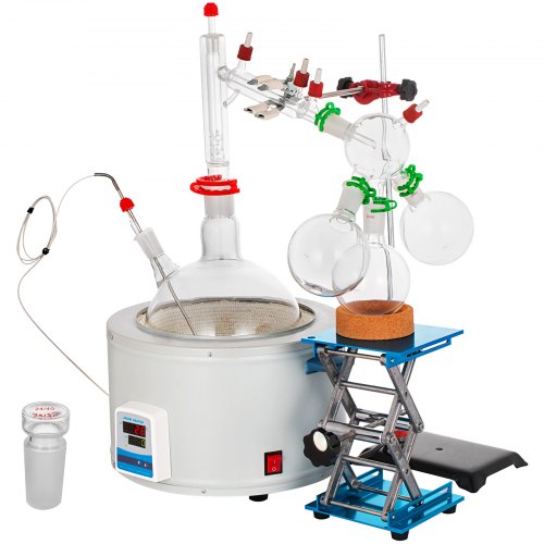 Short Path Distillation Kit With 5000ml Heating Mantle 24/40 Essential Oil Steam