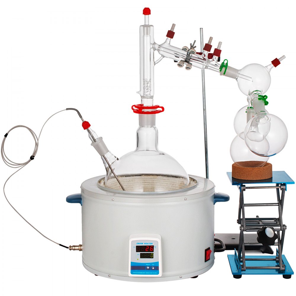 Short Path Distillation Kit With 5000ml Heating Mantle 24/40 Essential Oil Steam
