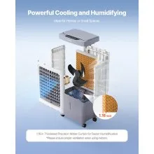 Evaporative Air Cooler 1800 CFM with 6.8 Gal Water Tank Portable Swamp Cooler