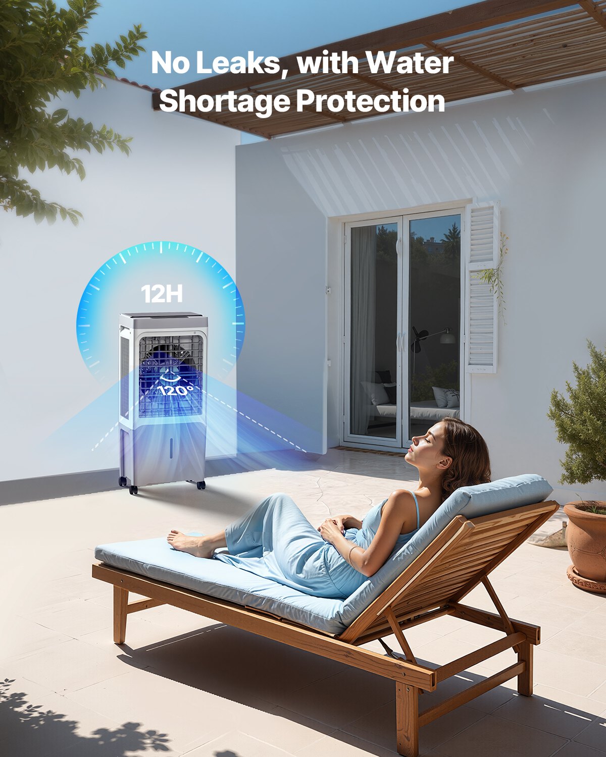 VEVOR Evaporative Air Cooler, 1800 CFM with 6.8 Gallon Water Tank Swamp Cooler, Portable Cooling Fan with Remote Control, 12H Timer, 4 Ice Boxes, Quiet Operation, 3 Wind Speeds for Outdoor Indoor Use