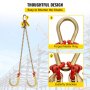 VEVOR V Bridle Chain, 8 mm x 0.9 m Bridle Tow Chain, Grade 80 V-Bridle Transport Chain, 4.2 tons Break Strength with J Hooks and Crab Hooks, Heavy Duty Pear Link Connector and Chain Shorteners