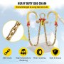 VEVOR V Bridle Chain, 8 mm x 0.9 m Bridle Tow Chain, Grade 80 V-Bridle Transport Chain, 4.2 tons Break Strength with J Hooks and Crab Hooks, Heavy Duty Pear Link Connector and Chain Shorteners