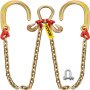 VEVOR V Bridle Chain, 8 mm x 0.9 m Bridle Tow Chain, Grade 80 V-Bridle Transport Chain, 4.2 tons Break Strength with J Hooks and Crab Hooks, Heavy Duty Pear Link Connector and Chain Shorteners