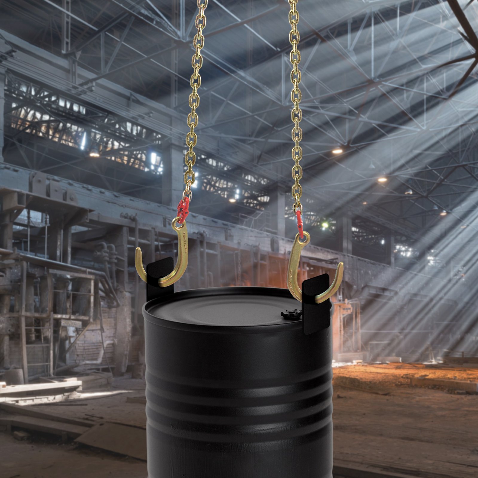 VEVOR V Bridle Chain, 8 mm x 0.9 m Bridle Tow Chain, Grade 80 V-Bridle Transport Chain, 4.2 tons Break Strength with J Hooks and Crab Hooks, Heavy Duty Pear Link Connector and Chain Shorteners