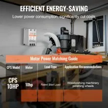 VEVOR 3 Phase Converter - 10HP 30A 220V Single Phase to 3 Phase Converter, Digital Phase Shifter for Residential and Light Commercial Use, 220V Input/Output (One Converter for One Motor Only)