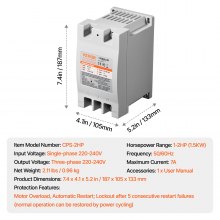 VEVOR 3 Phase Converter 2HP 7A 220V Single to 3 Phase 220V-240V Input/Output