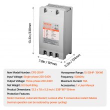 VEVOR 3 Phase Converter 20HP 70A 220V Single to 3 Phase 220V-240V Input/Output