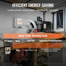Convertidor trifásico VEVOR - Convertidor monofásico a trifásico de 5 HP, 15 A, 220 V, desfasador digital para uso residencial y comercial ligero, entrada/salida de 220 V (un convertidor para un solo motor)