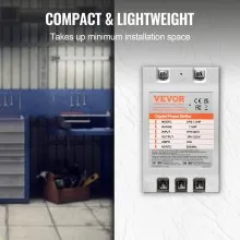 VEVOR 3 Phase Converter- 7.5HP 23A 220V Single Phase to 3 Phase Converter, Digital Phase Shifter for Residential & Light Commercial Use, 220V Input/Output (One Converter Must Be Used on One Motor Only)