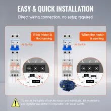 VEVOR 3 Phase Converter- 7.5HP 23A 220V Single Phase to 3 Phase Converter, Digital Phase Shifter for Residential & Light Commercial Use, 220V Input/Output (One Converter Must Be Used on One Motor Only)