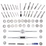 VEVOR tap and die set with multiple taps, dies, wrenches, and a screwdriver.