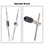 VEVOR tap and die set with adjustable wrench for threading repairs.