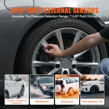 Sistema de monitoreo de presión de neumáticos para vehículos recreativos VEVOR TPMS en tiempo real para remolques con 4 sensores