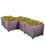 VEVOR Plastic Raised Garden Bed, 14.5H Flower Box Kit, Brown Rattan Style Grow Planter Care Box, Set of 5 Raised Garden Planter, Self-Watering Elevated Herb Planter, Raised Garden Beds in/Outdoor