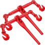 VEVOR Chain Binder 10-13 mm, Ratchet Load Binder 4.18 t Capacity, Ratchet Lever Binder with G70 Hooks, Adjustable Length, Ratchet Chain Binder for Tie Down, Hauling, Towing, 2 Packs in Red