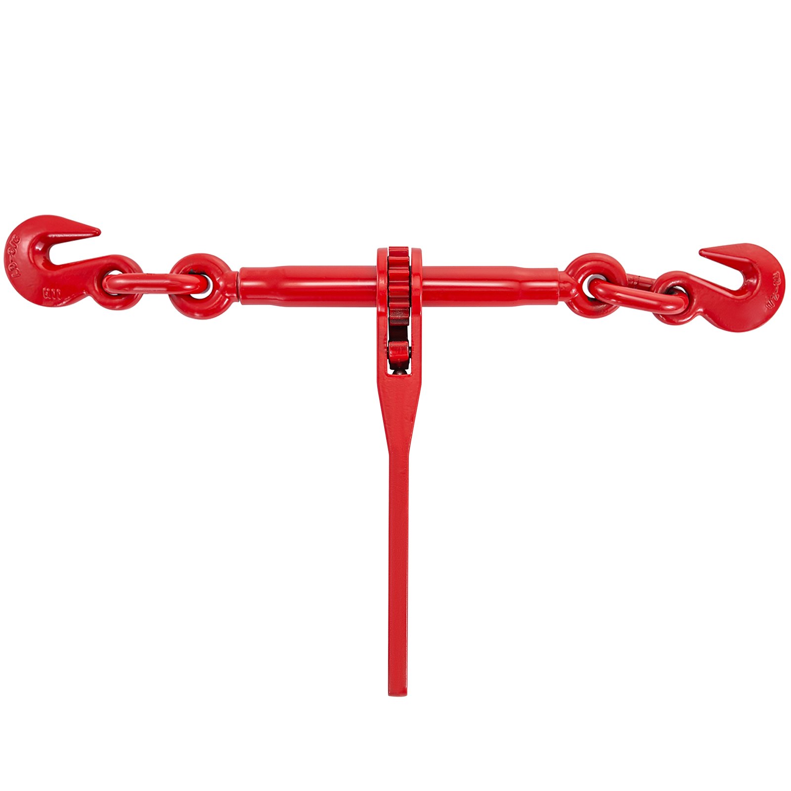 red VEVOR ratchet binders with hooks for cargo securing.