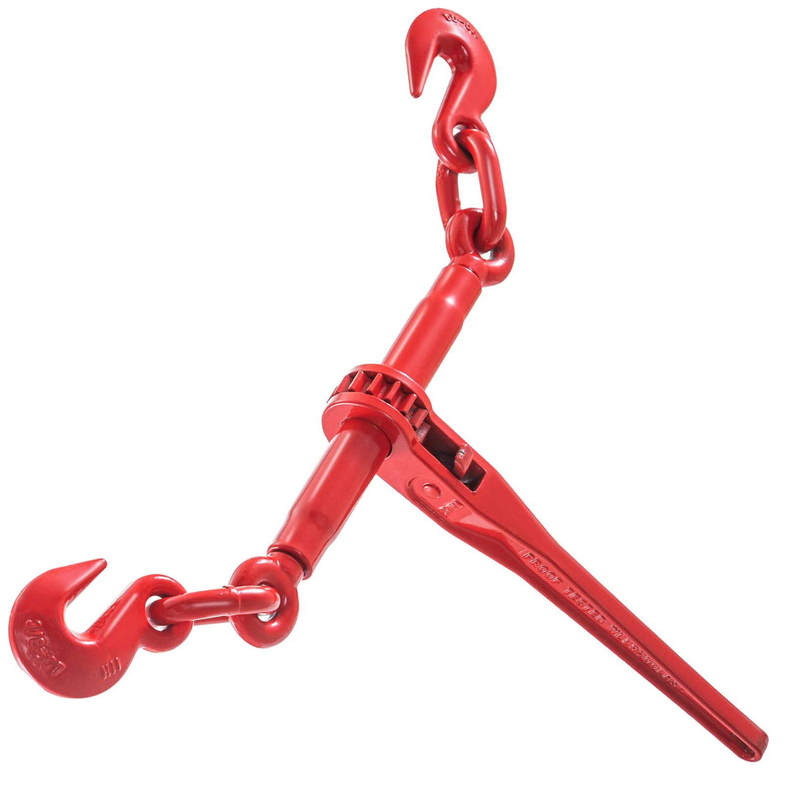 VEVOR Chain Binder 10-13 mm, Ratchet Load Binder 4.18 t Capacity, Ratchet Lever Binder with G70 Hooks, Adjustable Length, Ratchet Chain Binder for Tie Down, Hauling, Towing, 2 Packs in Red