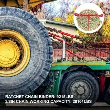 VEVOR Chain and Binder Kit Ratchet Load Binder 3/8in-1/2in 10ft Chains Hauling