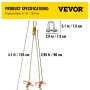 VEVOR V Bridle Chain, 5/16 in x 3 ft Tow Chain Bridle, G80 V-Bridle Transport Chain, 9260 Lbs Break Strength with G70 RTJ Hooks & Grab Hooks, Heavy Duty Pear Link Connector and Chain Shorteners