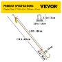 VEVOR J Hook Chain, 5/16 in x 6 ft Tow Chain Bridle, Grade 80 J Hook Transport Chain, 9260 Lbs Break Strength with J Hooks & Grab Hooks, Tow Hooks for Trucks, Heavy Duty J Hook and Chain Shorteners