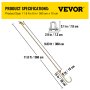 VEVOR J Hook Chain, 5/16 in x 10 ft Tow Chain Bridle, Grade 80 J Hook Transport Chain, 9260 Lbs Break Strength with JT Hook & Grab Hook, Tow Hooks for Trucks, Heavy Duty J Hook and Chain Shorteners