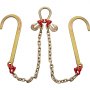 VEVOR V Bridle Chain, 5/16 in x 2 ft Tow Chain Bridle, Grade 80 V-Bridle Transport Chain, 9260 Lbs Break Strength with j Hooks & Grab Hooks, Heavy Duty Pear Link Connector and Chain Shorteners