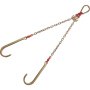 VEVOR V Bridle Chain, 5/16 in x 2 ft Tow Chain Bridle, Grade 80 V-Bridle Transport Chain, 9260 Lbs Break Strength with j Hooks & Grab Hooks, Heavy Duty Pear Link Connector and Chain Shorteners