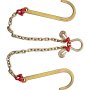 VEVOR V Bridle Chain, 5/16 in x 2 ft Tow Chain Bridle, Grade 80 V-Bridle Transport Chain, 9260 Lbs Break Strength with j Hooks & Grab Hooks, Heavy Duty Pear Link Connector and Chain Shorteners