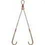 VEVOR V Bridle Chain, 5/16 in x 2 ft Tow Chain Bridle, Grade 80 V-Bridle Transport Chain, 9260 Lbs Break Strength with j Hooks & Grab Hooks, Heavy Duty Pear Link Connector and Chain Shorteners