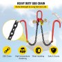 VEVOR V Bridle Chain, 3/8 in x 2 ft Tow Chain Bridle, Grade 80 V-Bridle Transport Chain, 11023 Lbs Break Strength with J Hooks & Grab Hooks, Heavy Duty Pear Link Connector and Chain Shorteners