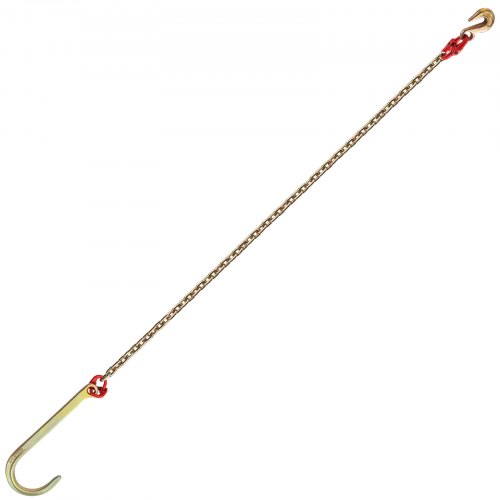 J Hook Chain, 5/16 in x 10 ft Tow Chain Bridle, Grade 80 J Hook