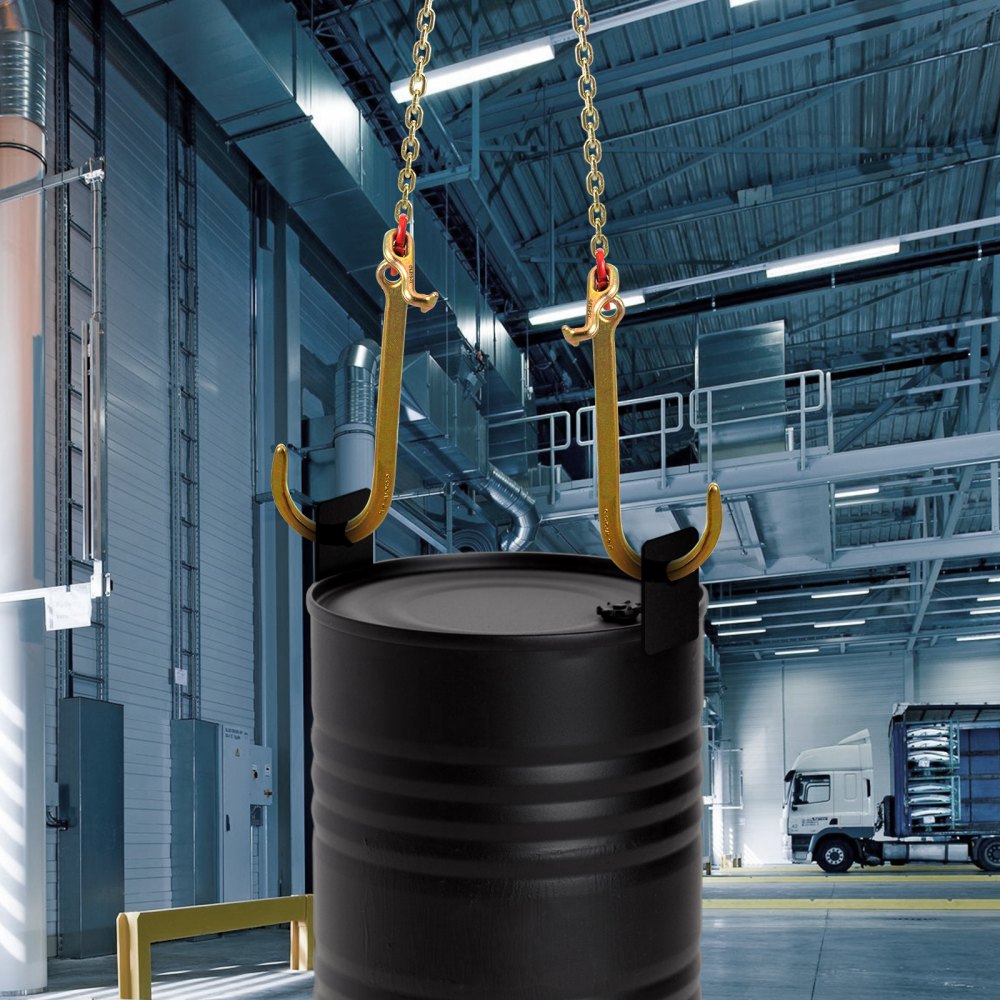 VEVOR V Bridle Chain, 5/16 in x 2 ft Bridle Tow Chain, Grade 80 V-Bridle Transport Chain, 9260 Lbs Break Strength with TJ Hooks and Crab Hooks, Heavy Duty Pear Link Connector and Chain Shorteners