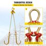 VEVOR V Bridle Chain, 5/16 in x 2 ft Bridle Tow Chain, Grade 80 V-Bridle Chain Transport, 9260 Lbs Break Strength with TJ Hooks and Crab Hooks, Heavy Duty Pear Link Connector and Chain Shorteners