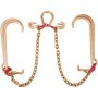 VEVOR G80 V Bridle Chain, 5/16" x 2' Towing Chain Bridle with 15" J Hooks, T Hooks & Grab Hooks, Heavy Duty Transport Chain Bridle with 10800 lbs Safe Working Load for Flatbed Truck Wrecker Recovery