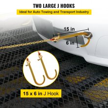 VEVOR 5/16"x2' G80 Tow Chain J Hook V-Chain Bridle Grab & T Hook Wrecker 10800lb