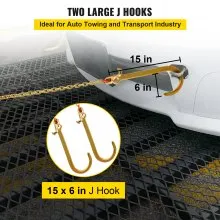 VEVOR V Bridle Chain, 5/16 in x 2 ft Bridle Tow Chain, Grade 80 V-Bridle Transport Chain, 9260 Lbs Break Strength with TJ Hooks and Crab Hooks, Heavy Duty Pear Link Connector and Chain Shorteners