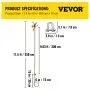 VEVOR J Hook Chain, 2PCS 5/16" x 10' G80 15" Long Shank J Hook Tow Chain with RTJ Cluster Hook & Grab Hook, 5400 lbs Working Load, Heavy Duty Transport Truck Chain for Wrecker Recovery Trailer Towing