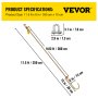 VEVOR J Hook Chain, 5/16 in x 10 ft Tow Chain Bridle, Grade 80 J Hook Transport Chain, 9260 Lbs Break Strength with JT Hook & Grab Hook, Tow Hooks for Trucks, Heavy Duty J Hook and Chain Shorteners