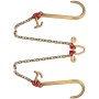VEVOR G80 V Bridle Chain, 5/16" x 2' Towing Chain Bridle with 15" J Hooks, R Hooks & Grab Hooks, Heavy Duty Transport Chain Bridle with 10800 lbs Safe Working Load for Flatbed Truck Wrecker Recovery