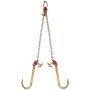 VEVOR G80 V Bridle Chain, 5/16" x 2' Towing Chain Bridle with 15" J Hooks, R Hooks & Grab Hooks, Heavy Duty Transport Chain Bridle with 10800 lbs Safe Working Load for Flatbed Truck Wrecker Recovery