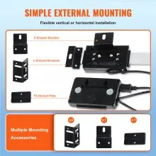 VEVOR Digital Readout, 6'' & 12'' & 24'', Linear Scale 3 Axis DRO Display Kit with L-Shaped Brackets Z-Shaped Brackets Thickened Plates Screws Button Cells