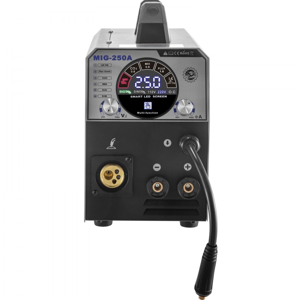 VEVOR MIG Welder Welding Machine 250A Flux Core 6 in 1 TIG/ MMA Aluminum Welding