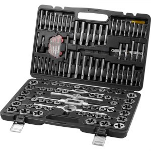 VEVOR Tap and Die Set 116-Piece Include Metric SAE Size Bearing Steel