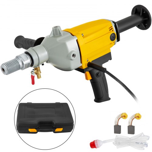 VEVOR Diamond Core Drilling Machine 5 Inch 130 mm Handheld Diamond Core Drill Rig Variable Speed Wet Dry Core Drill Rig Concrete Coring Drill Machine for Diamond Concrete Drilling Boring