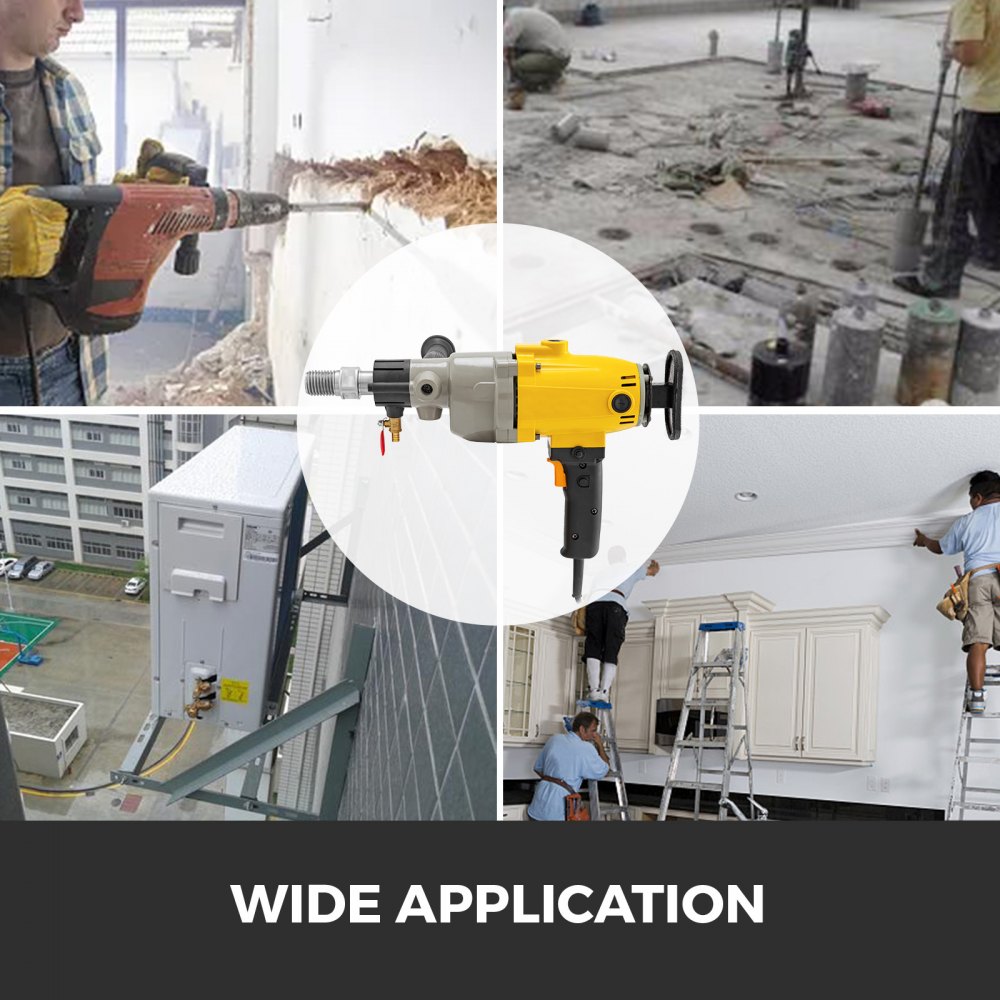VEVOR Diamond Core Drill, 2180W 7'/180 mm, 1600RPM Variable Speed Core Drill Rig with Portable Case, Handheld Drilling Machine for Hard Stone, Concrete, Marble, Granite, Brick