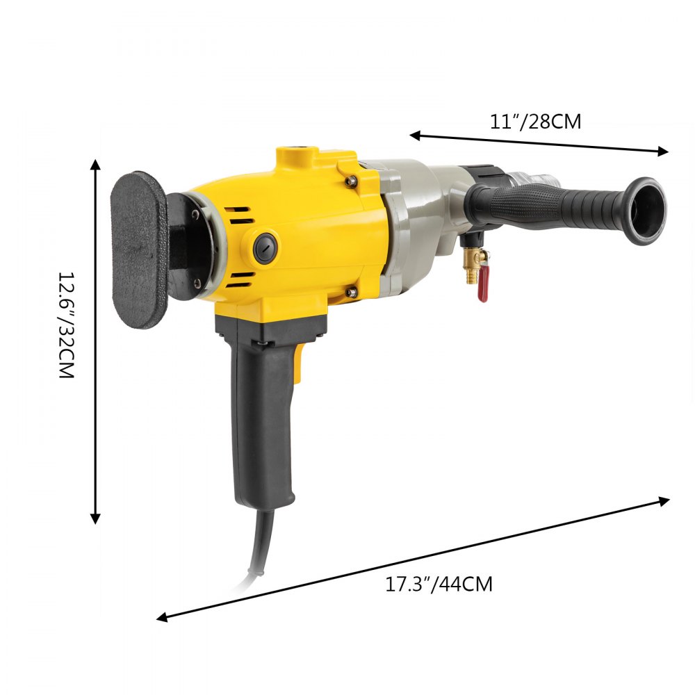 VEVOR Diamond Core Drill, 2180W 7'/180 mm, 1600RPM Variable Speed Core Drill Rig with Portable Case, Handheld Drilling Machine for Hard Stone, Concrete, Marble, Granite, Brick
