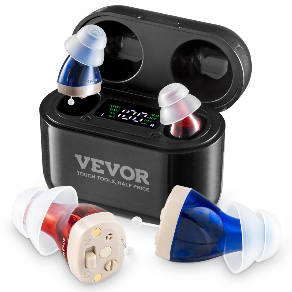 VEVOR Hearing Aids for Senior Rechargeable Hearing Amplifiers & 8 Pair Ear Domes