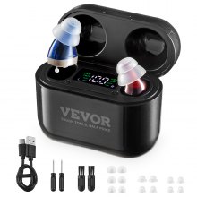 VEVOR Hearing Aids for Senior Rechargeable Hearing Amplifiers & 8 Pair Ear Domes