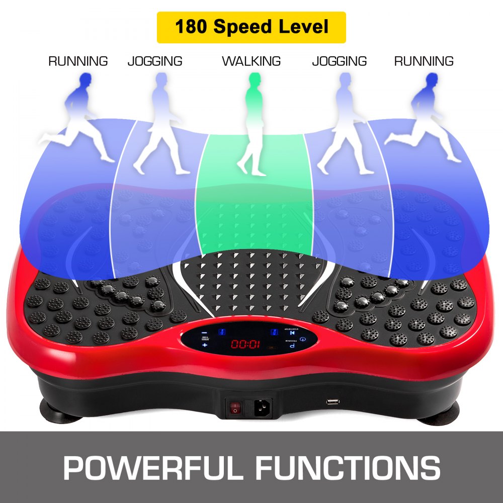 VEVOR Vibration Plate Exercise Machine,Whole Body Exercise Vibration Fitness Platform,350Lbs LCD 3 Levels Massage Remote Bluetooth USB Music Intelligent Watch, Fitness Vibration Machine