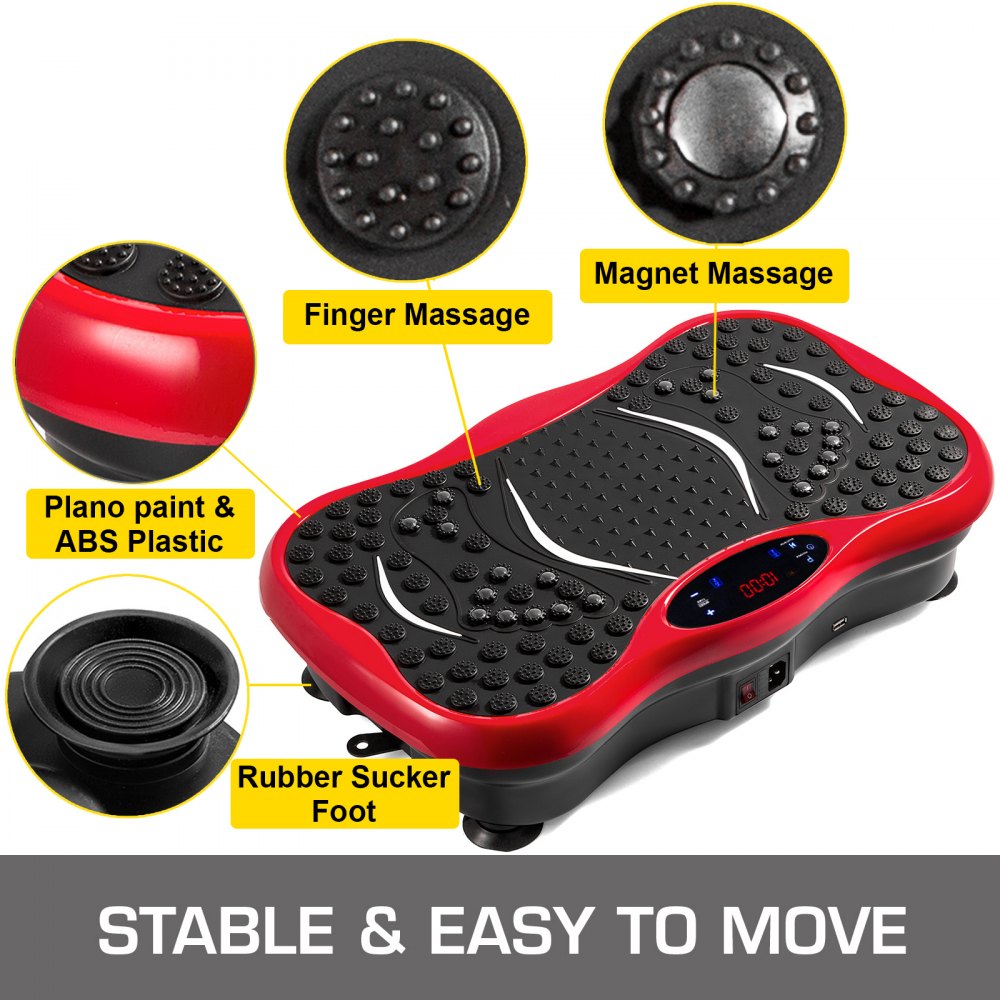 VEVOR Vibration Plate Exercise Machine,Whole Body Exercise Vibration Fitness Platform,350Lbs LCD 3 Levels Massage Remote Bluetooth USB Music Intelligent Watch, Fitness Vibration Machine